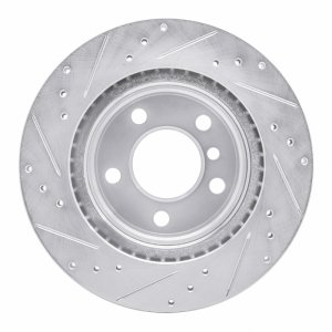 BMW 230I Brake Rotor (1) - Rear Right - R1 Concepts - Drilled & Slotted - Silver - `06-`21